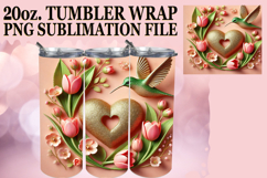 Happy Smiles 20oz tumbler wrap, 3D Heart Product Image 1