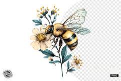 Summer Bees &amp; Sunflowers PNG - Summer Clipart Product Image 1