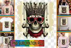 Cozy TSHIRT Art Ideas PNG, Skull Product Image 1