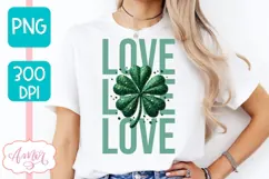 St. Patrick's day PNG sublimation | Love clover shirt PNG Product Image 4
