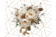Whimsy Winter Florals Clipart PNG, Christmas Png Clipart Product Image 5