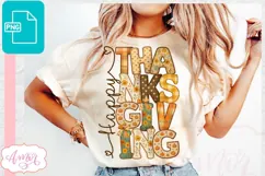 Happy Thanksgiving shirt sublimation PNG | Fall shirt PNG Product Image 1
