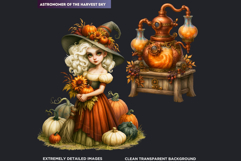Autumnal Witch Kitchen Clipart | Cozy Fall PNG Set Product Image 3