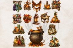 Autumnal Witch Kitchen Clipart | Cozy Fall PNG Set Product Image 5