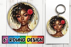 Blissful Round Sublimation Ornaments PNG, Afro Girl Product Image 1