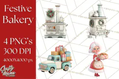 Cozy Christmas Bakery Gingerbread Clip Art PNG Festive Mini Product Image 1