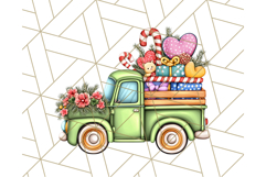 Vintage Christmas Truck Clipart PNG, Retro Holiday Vehicle Product Image 5