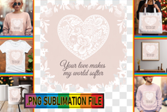 Vibrant TSHIRT Gift Ideas PNG, Heart Quote Product Image 1