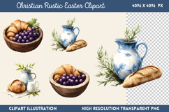 Christian Rustic Easter Clipart Bundle PNG Product Image 5