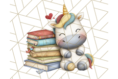 Magical Bookish Unicorn PNG Clipart Reading Books &amp; Stories Product Image 5