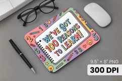 100 days of school Mouse Pad, Teacher PNG Sublimation Design Product Image 1
