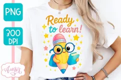 Cute back to school shirt PNG, Ready to learn sublimation Product Image 5