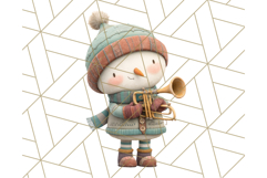 Snowman Family Clipart PNG Winter Holiday Art Product Image 5
