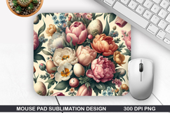 Flowers Mouse Pad Sublimation, Spring Mouse Pad PNG Design Product Image 1
