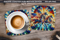 Unicorn Coaster Sublimation, 4th Of July Coaster PNG Design Product Image 1