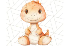 Cute Pastel Dinosaur Clipart PNG for Nursery Art, Baby Decor Product Image 5