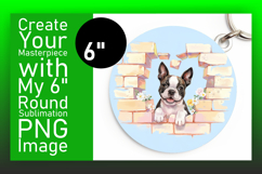 Chic Circle PNG Keychain Design , Cute Dog Product Image 1