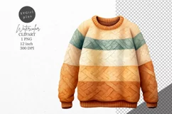 Autumn clipart, Cozy sweater clipart, Fall clipart Product Image 1