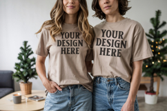 Bella Canvas 3001 Athletic Heather Christmas Shirt Mockup, T Product Image 1