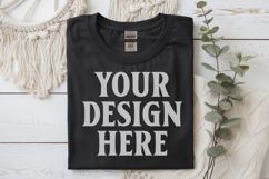 Black Gildan 5000 Flat Lay Tshirt Mockup, G5000 mockup Product Image 1