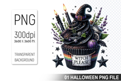 Spooky Cute Halloween Cupcakes Clipart PNG Bundle Product Image 15