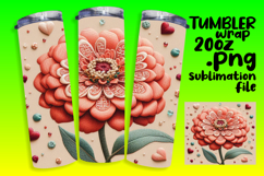 Lovely 20oz Tumbler Template for Gifts , 3D Flower Product Image 1