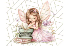 Bookish Fairy PNG Clipart, Whimsical Reading Elements Png Product Image 4