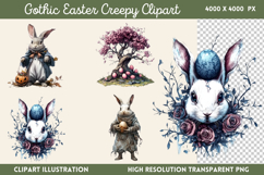 Gothic Easter Creepy Sublimation Clipart PNG Product Image 1
