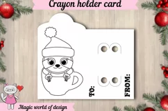 Christmas sloth in a glass Crayon Holder Card svg Product Image 2