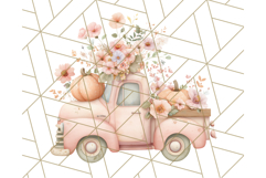 Vintage Truck Pumpkin and Fall Flowers PNG Clipart, Autumn Product Image 5