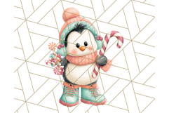 Coral and Aqua Christmas Clipart PNG, Pastel Holiday Art Product Image 5