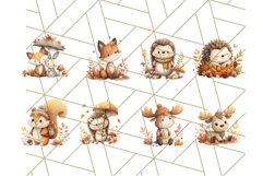 Woodland Autumn Critters PNG Clipart, Cute Fall Animals Product Image 5