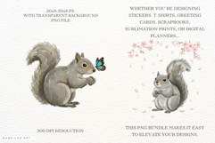Watercolor Spring Squirrel Clipart Product Image 2