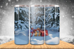 Winter Wonderland Snowflake PNG, Icy Tree 20oz Tumbler wrap Product Image 1