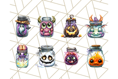 Halloween Monster Clipart PNG, Monsters in Jars, Spooky Png Product Image 5