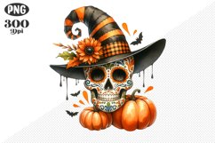 Halloween Skull Sublimation - Clipart PNG Design Product Image 1