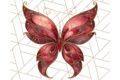 Stained Glass Butterfly PNG Colorful Clipart for Sublimation Product Image 5