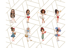 Patriotic Fashion Girl Clipart PNG for 4th of July Product Image 5