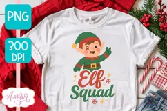 Cute Christmas PNG design, Elf squad PNG sublimation Product Image 3