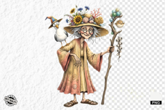 Whimsical Summer Witch Clipart Product Image 1