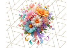 Pastel Flower Bouquet PNG Clipart, Elegant Floral Art Product Image 5