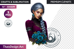 Fantasy Boreal Winter Girl Warrior &amp; Ice Queen Clipart Product Image 1