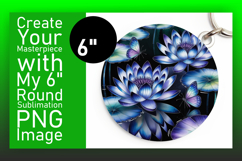 Elegant Keychain Circle Design PNG , Flowers Product Image 1