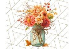 Fall Mason Jar Flowers PNG Clipart Product Image 5