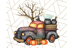 Halloween Cottagecore Truck PNG Clipart, Fall Style Clip Art Product Image 5