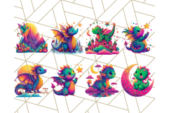 Cute Fantasy Dragon Clipart PNG, Bold Baby Dragon Clip Art Product Image 5