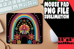 Cosmic Noir: Rainbow Mouse Pad Sublimation Product Image 1