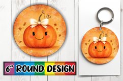 Fall Halloween Pumpkin Round Design PNG Product Image 1