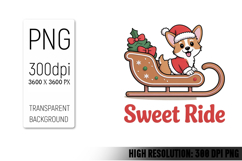 Cute Christmas Dog, Animal Sublimation Clipart PNG Product Image 1