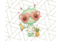 Alien Vacation Clipart PNG, Cute Summer Galaxy Art Clip Art Product Image 5